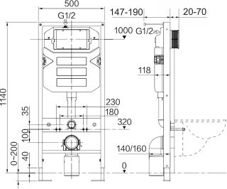 Комплект с инсталляцией Ceramica Nova CN3001_1001B_1000 унитаз Play CN3001 крышка-сиденье с микролифтом и инсталляция Envision CN1001B с чёрной матовой кнопкой смыва Round